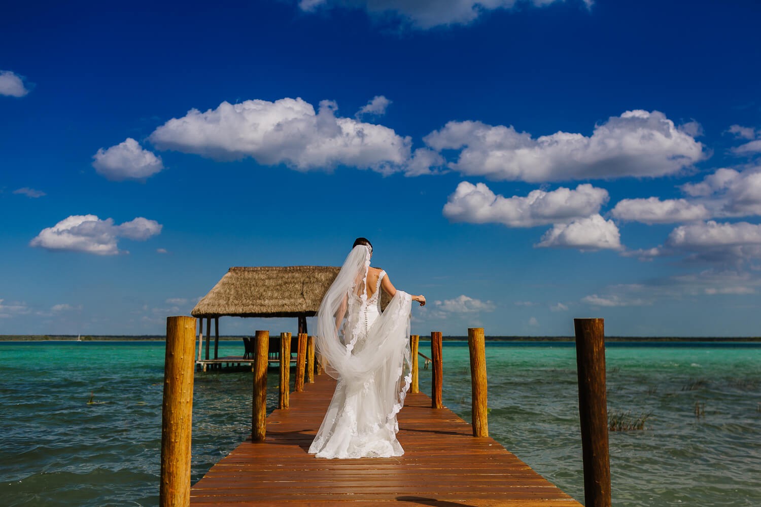 Bridal portrait at Bacalar.