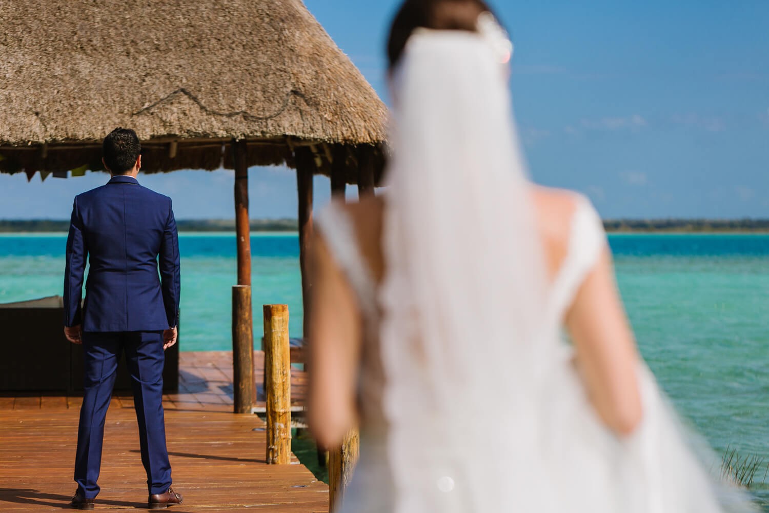 Bride and groom at Bacalar.