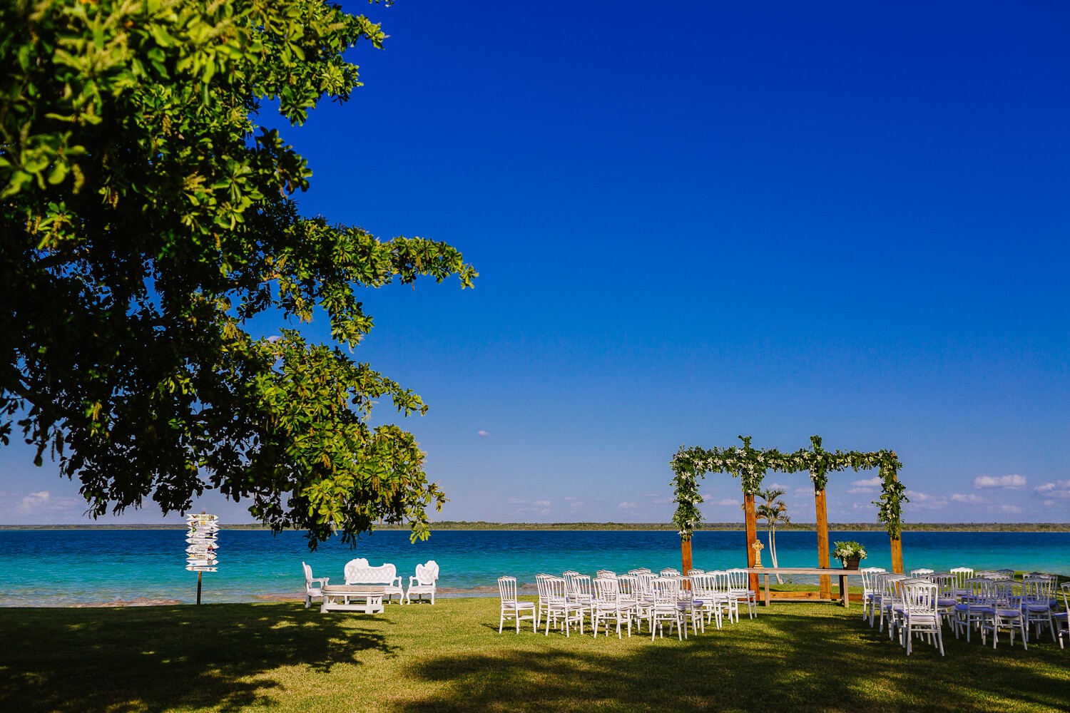 Wedding reception at Bacalar.
