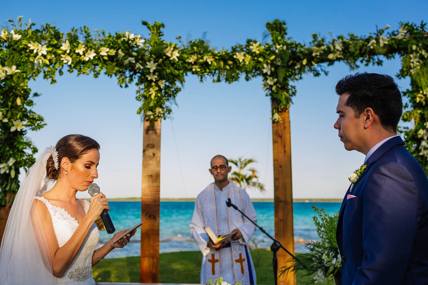 Wedding ceremony at Bacalar.