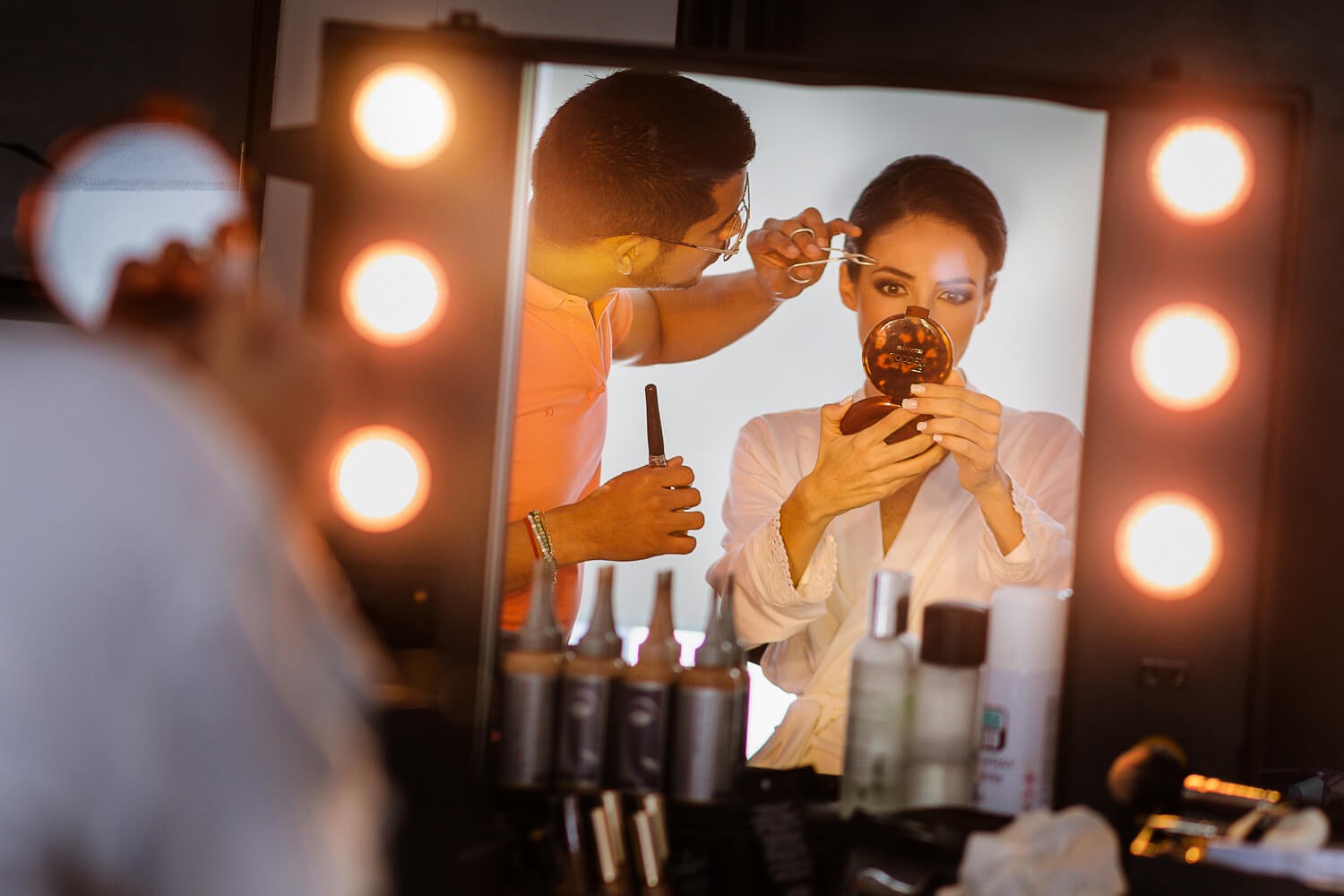 Bride getting ready at Bacalar.