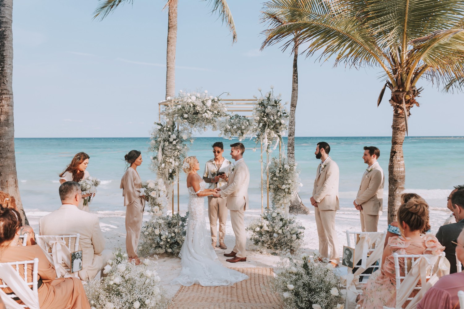 Wedding photos at Barcelo Riviera Maya.