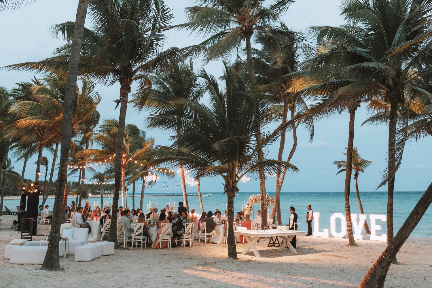 Wedding reception at Barcelo Riviera Maya.
