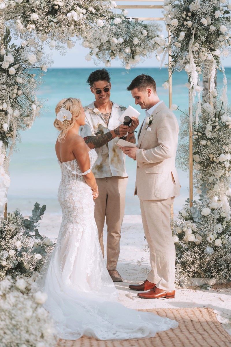 Bride getting ready at Barcelo Riviera Maya.