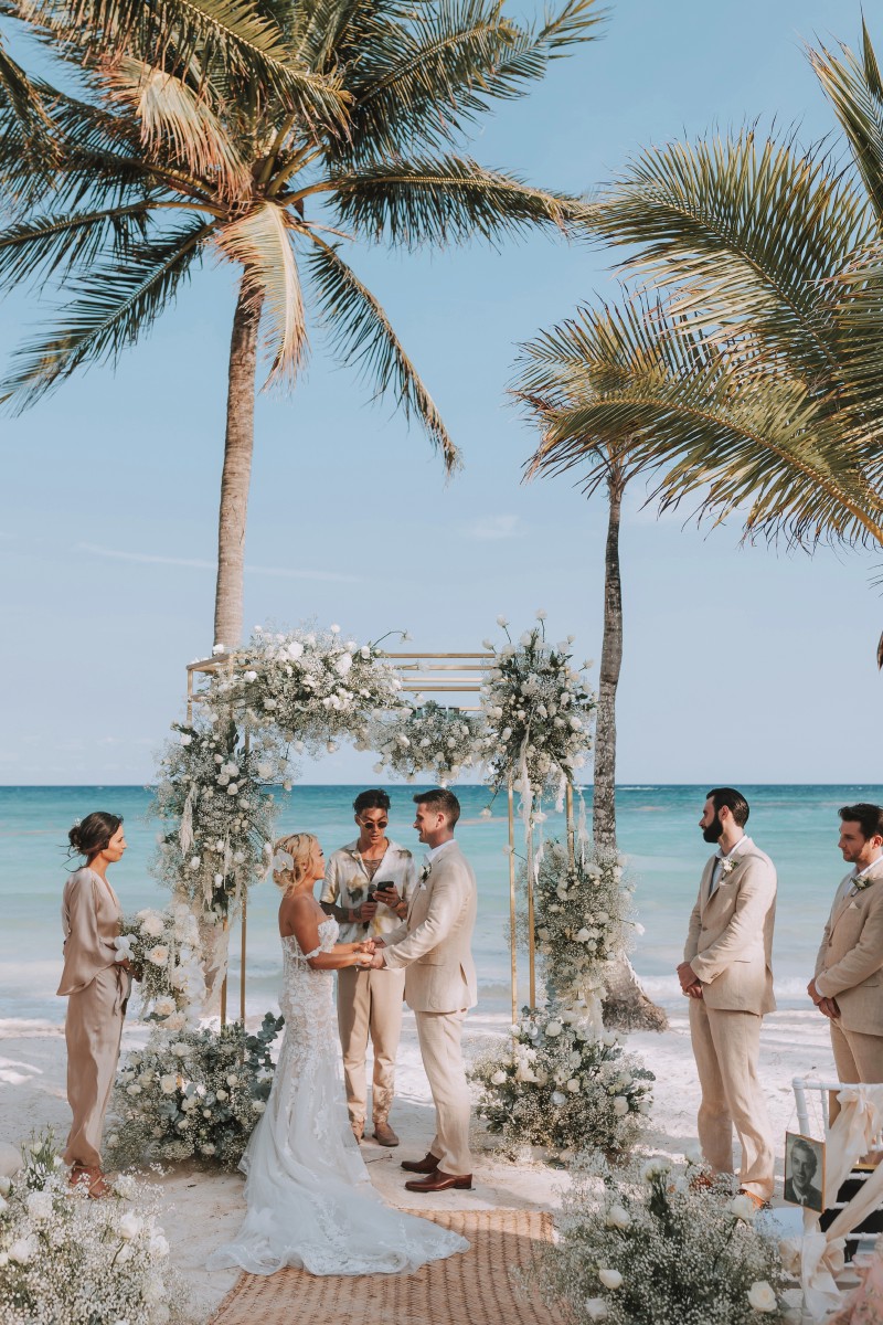 Bride getting ready at Barcelo Riviera Maya.