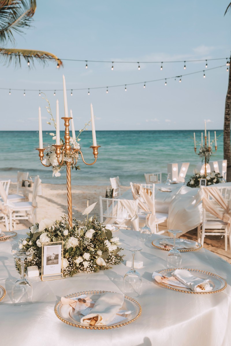 Bride and Groom at Barcelo Riviera Maya.