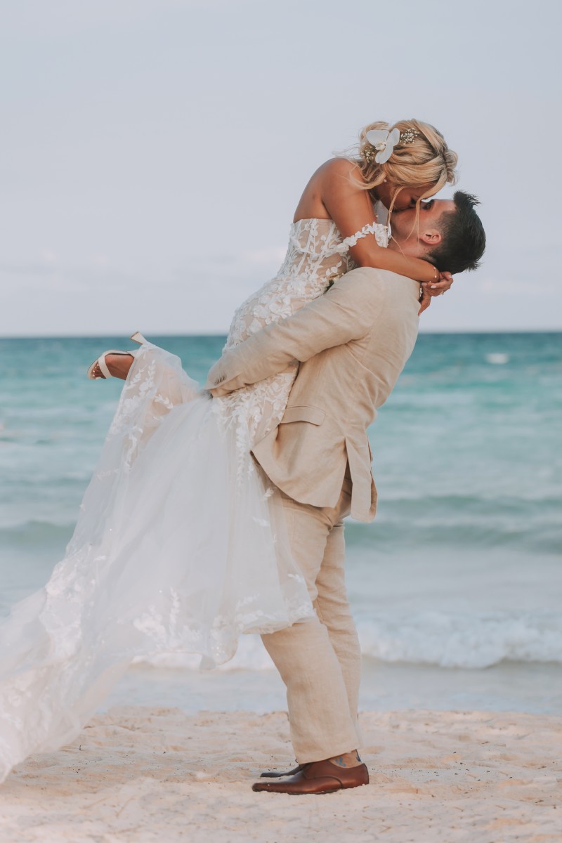 Bride and Groom at Barcelo Riviera Maya.