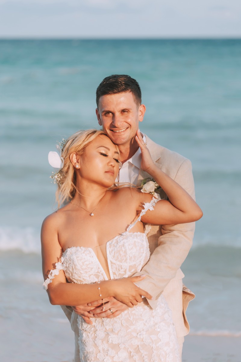 Bride and Groom at Barcelo Riviera Maya.