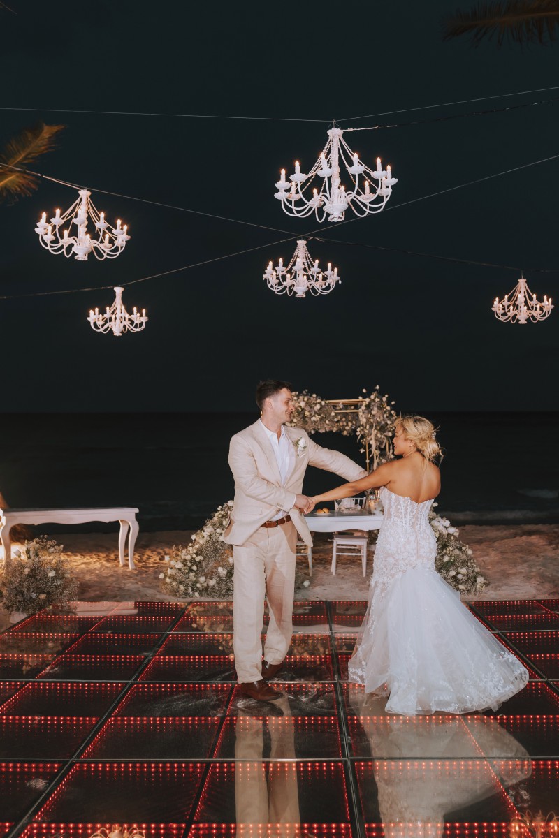 Bride and Groom at Barcelo Riviera Maya.