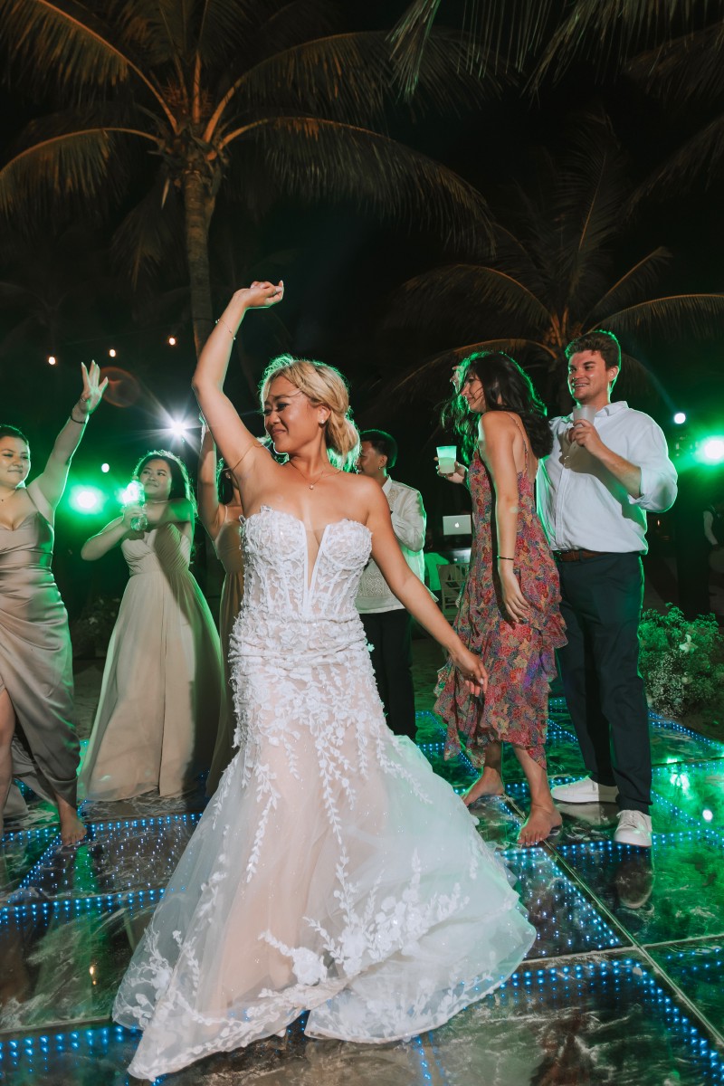 Newlywed couple at Barcelo Riviera Maya.