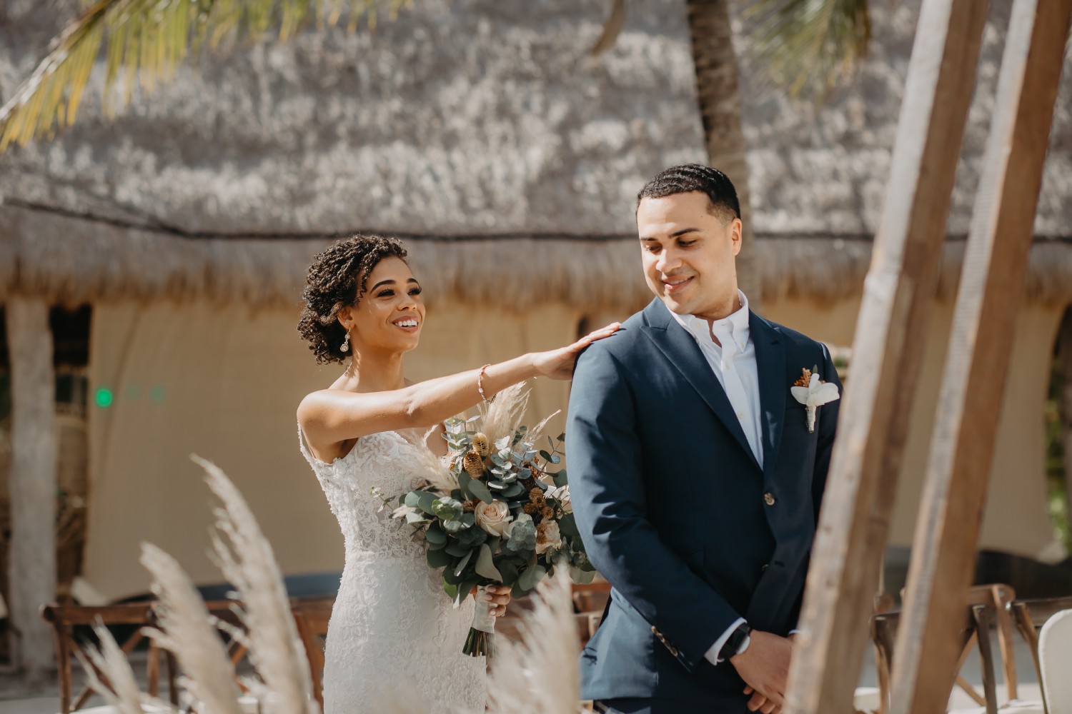 Bride getting ready at Blue Venado.