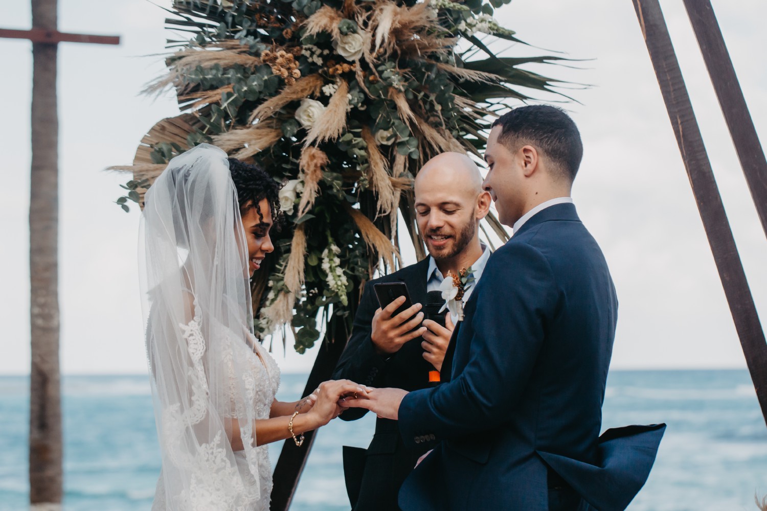 Bride and groom at Blue Venado.
