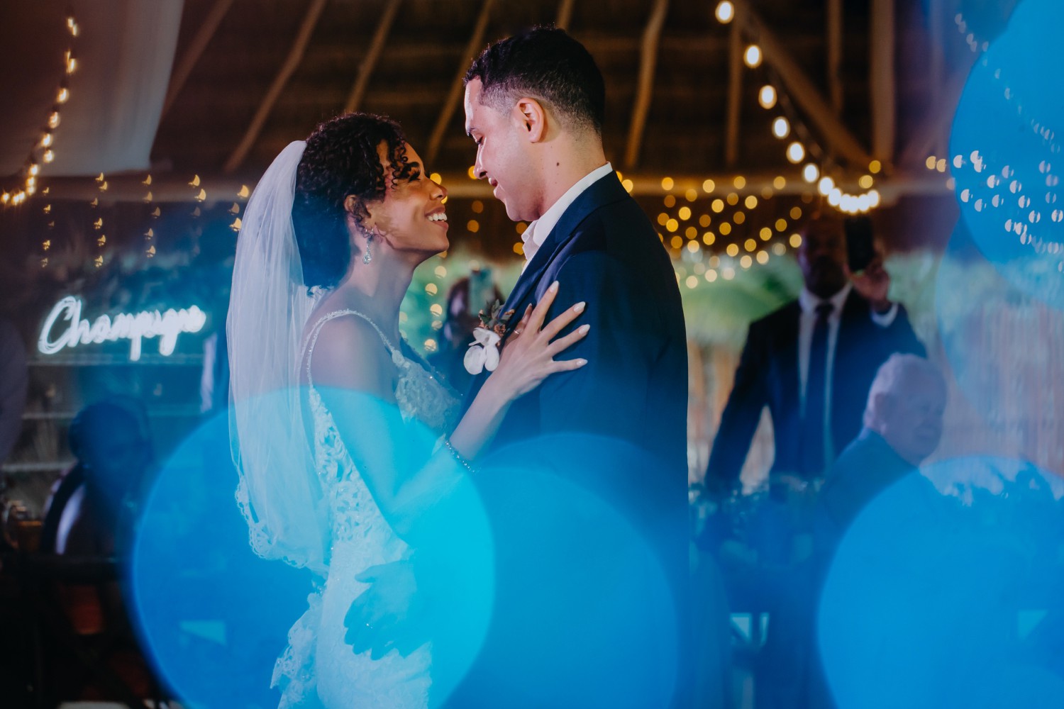 Bride and groom at Blue Venado.