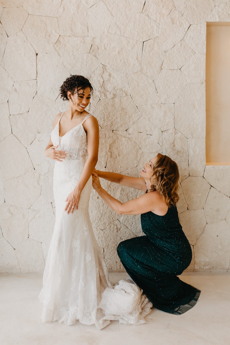 Bride getting ready at Blue Venado.