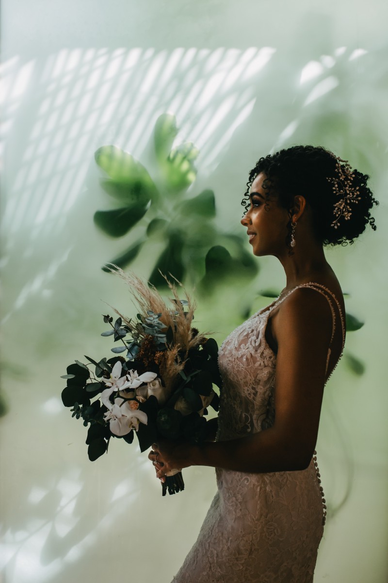 Bride getting ready at Blue Venado.