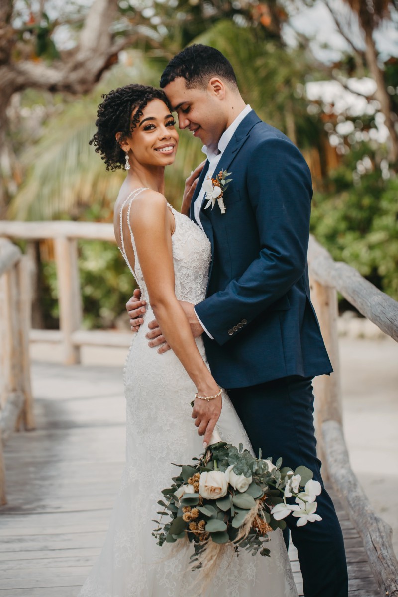 Newlywed couple at Blue Venado.