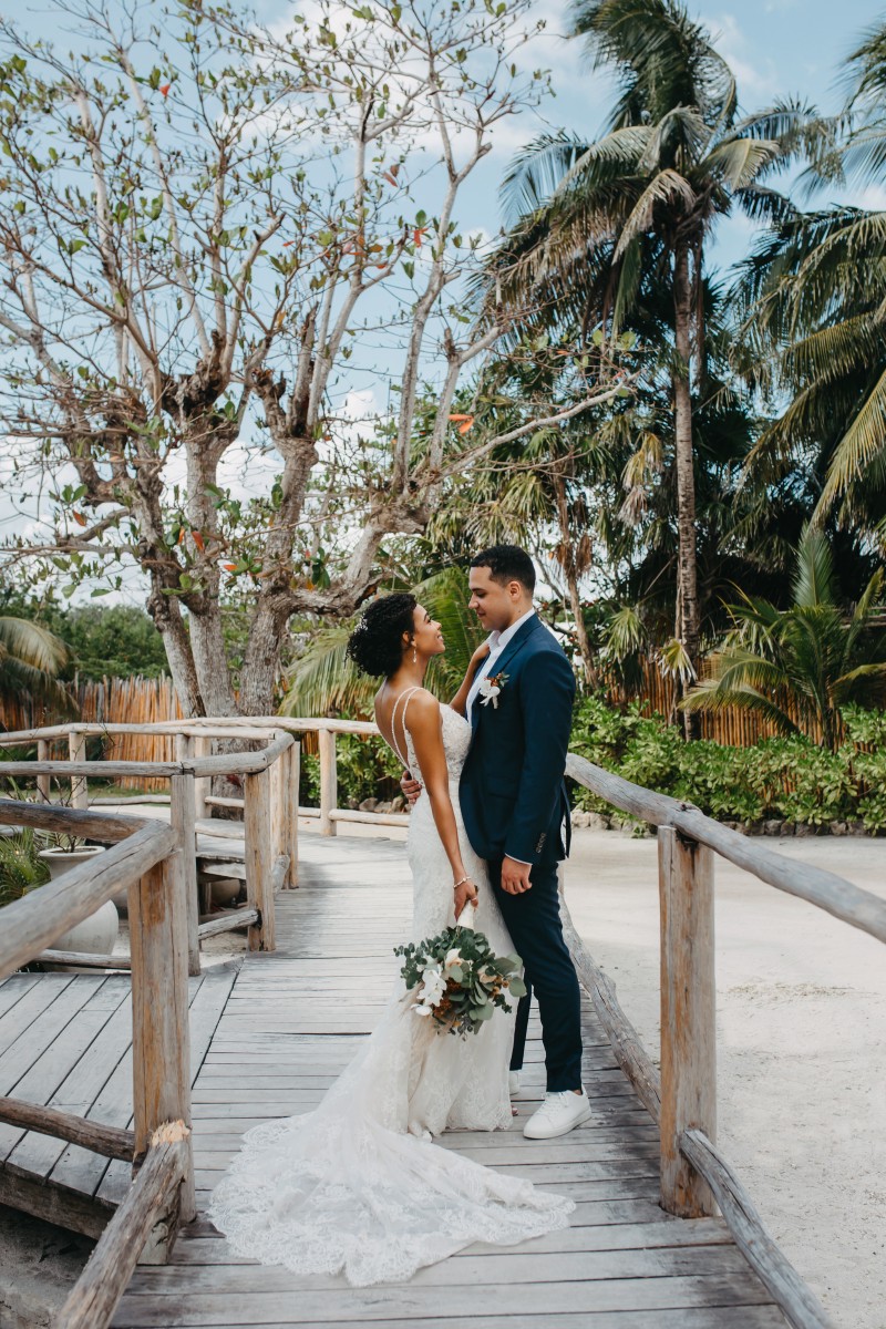 Bride getting ready at Blue Venado.