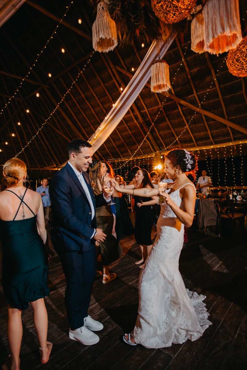 Bride getting ready at Blue Venado.