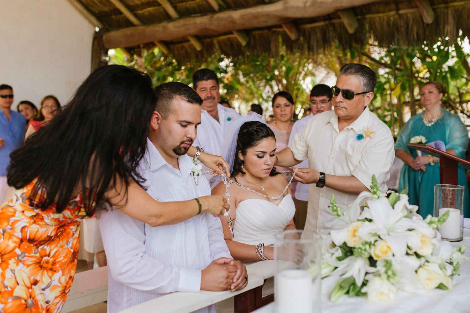 Bride getting ready at Cancun.