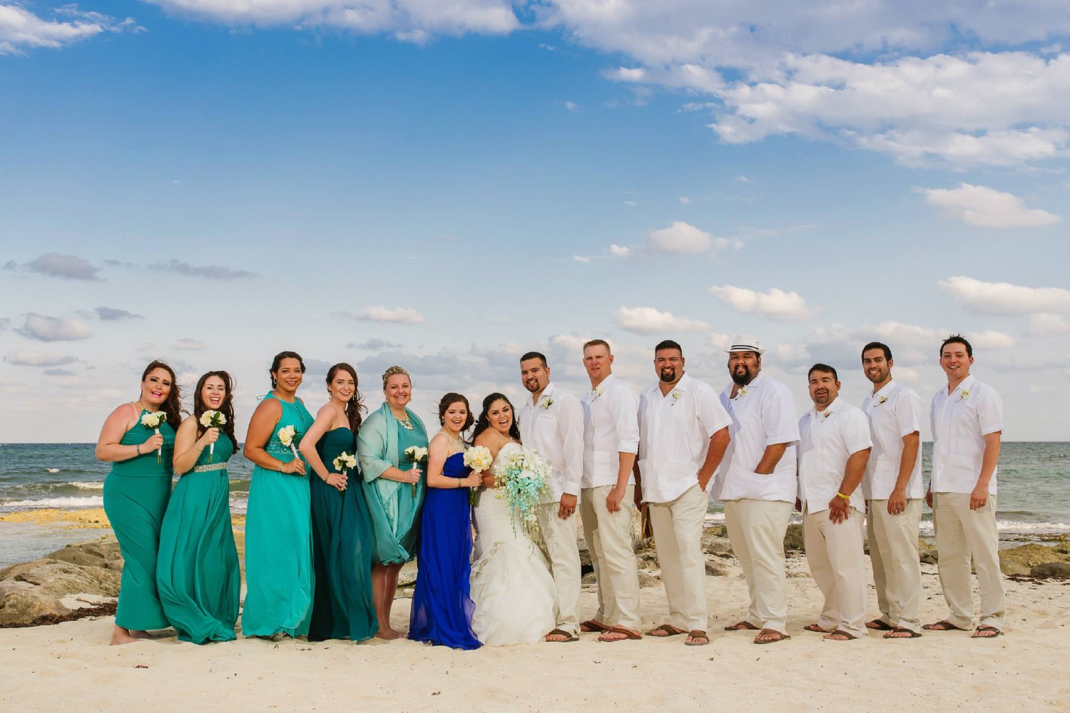 Bride and groom at Cancun.