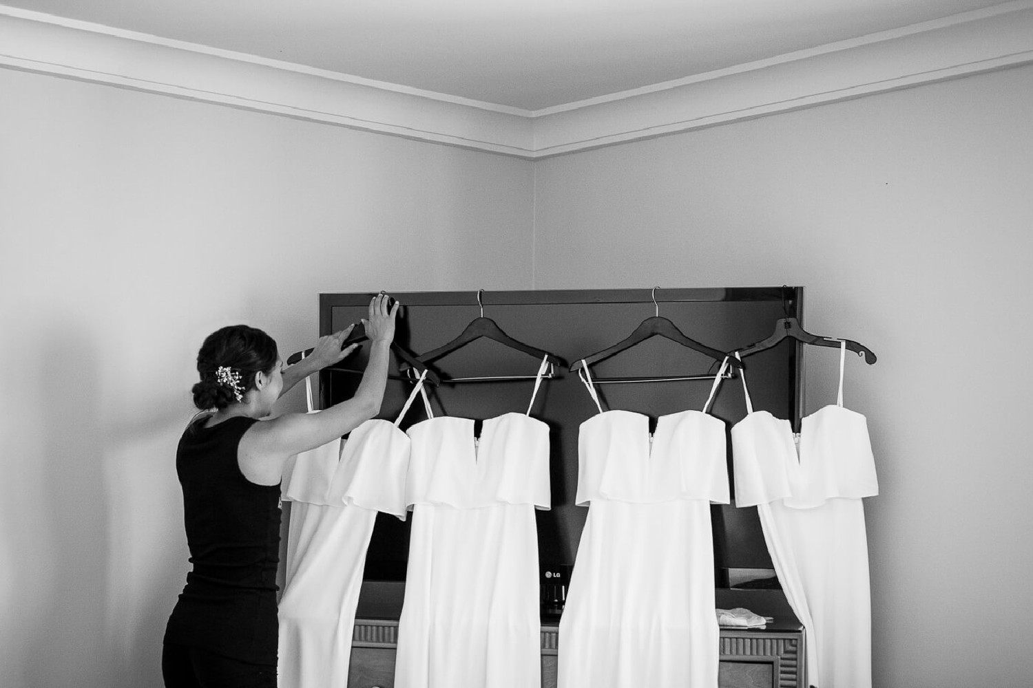 Bride getting ready at JW Marriott.