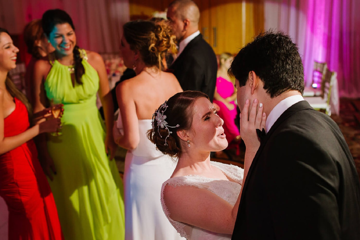 Bride getting ready at JW Marriott.