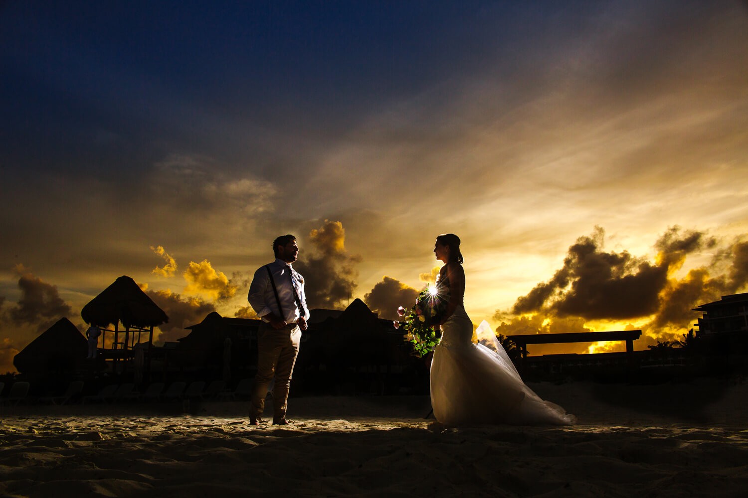 Wedding photos at Dreams Playa Mujeres.