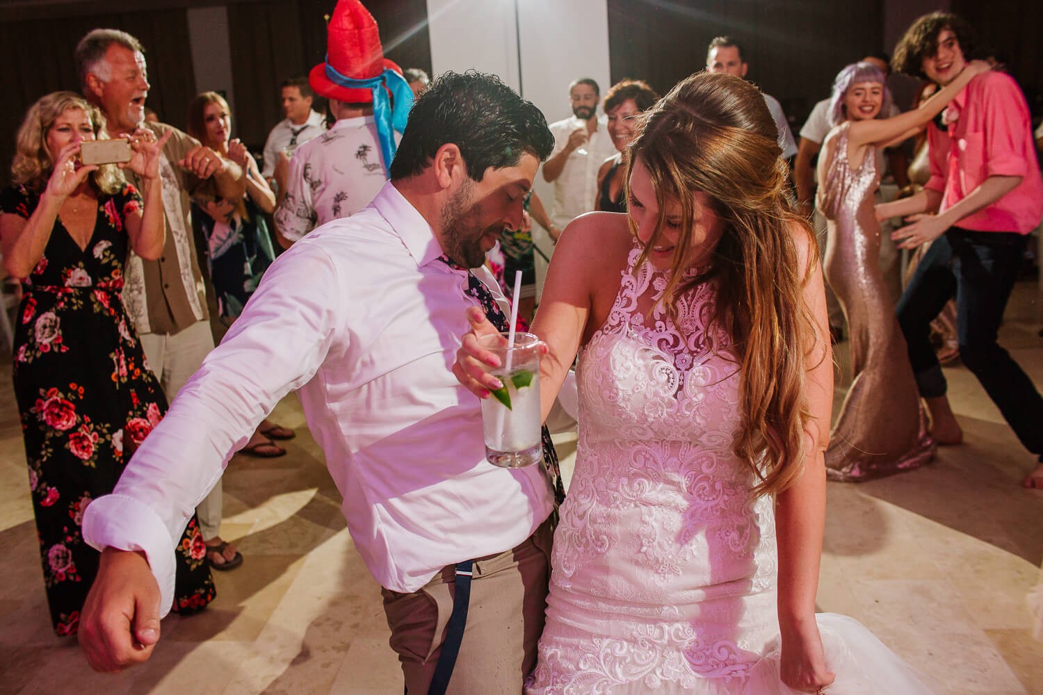 Wedding photos at Dreams Playa Mujeres.