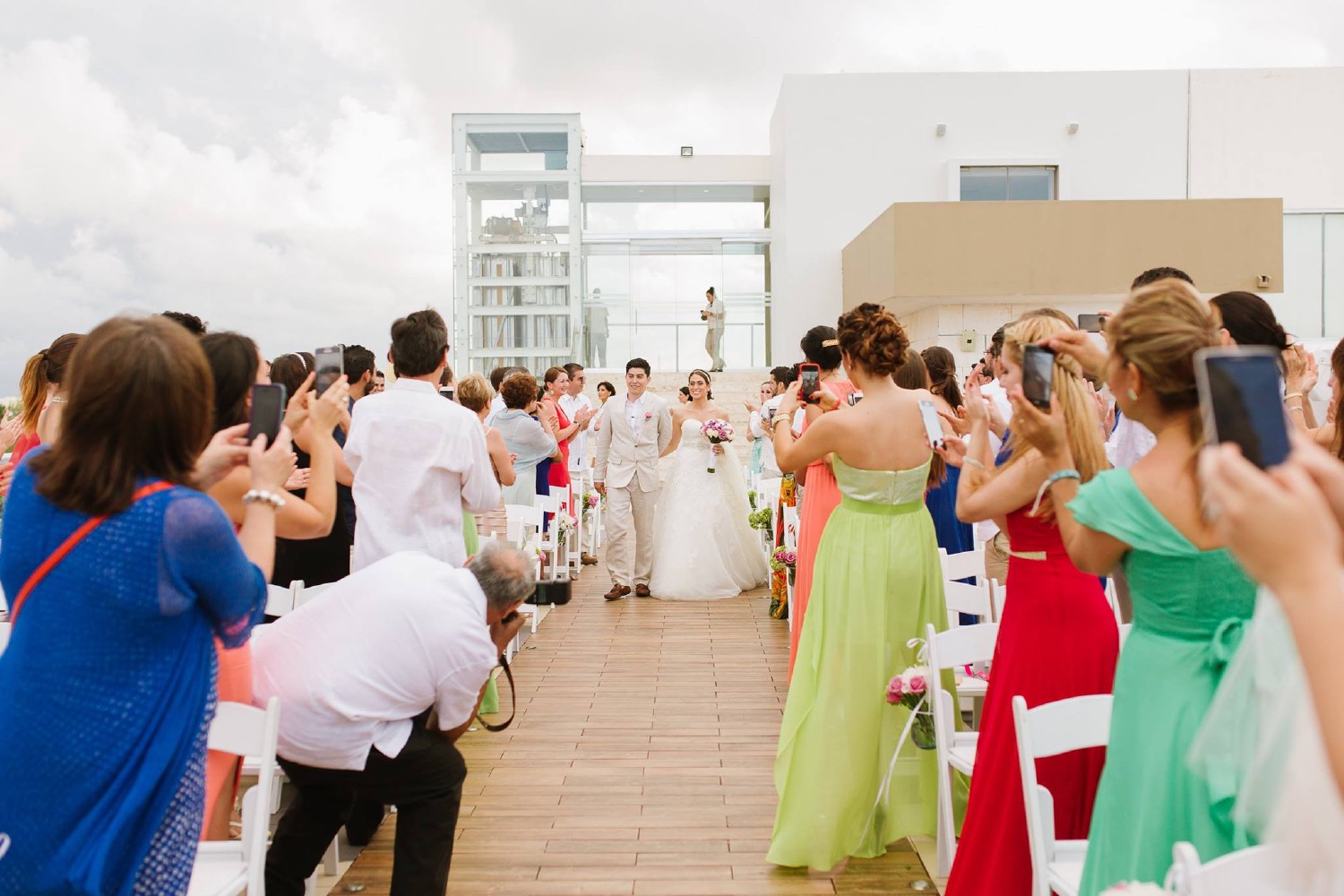 Bride and groom at Azul Fives.