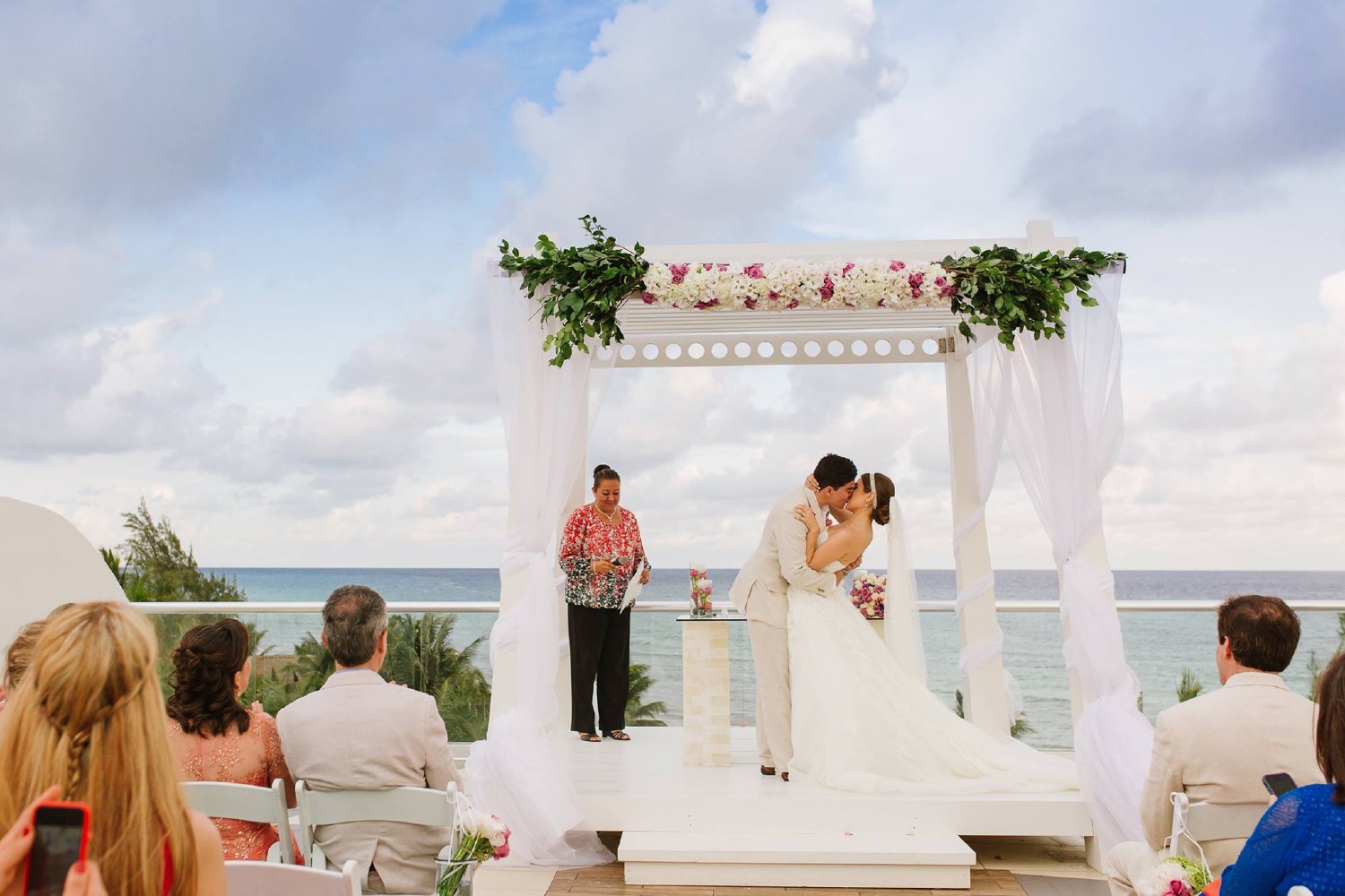 Bride and groom at Azul Fives.