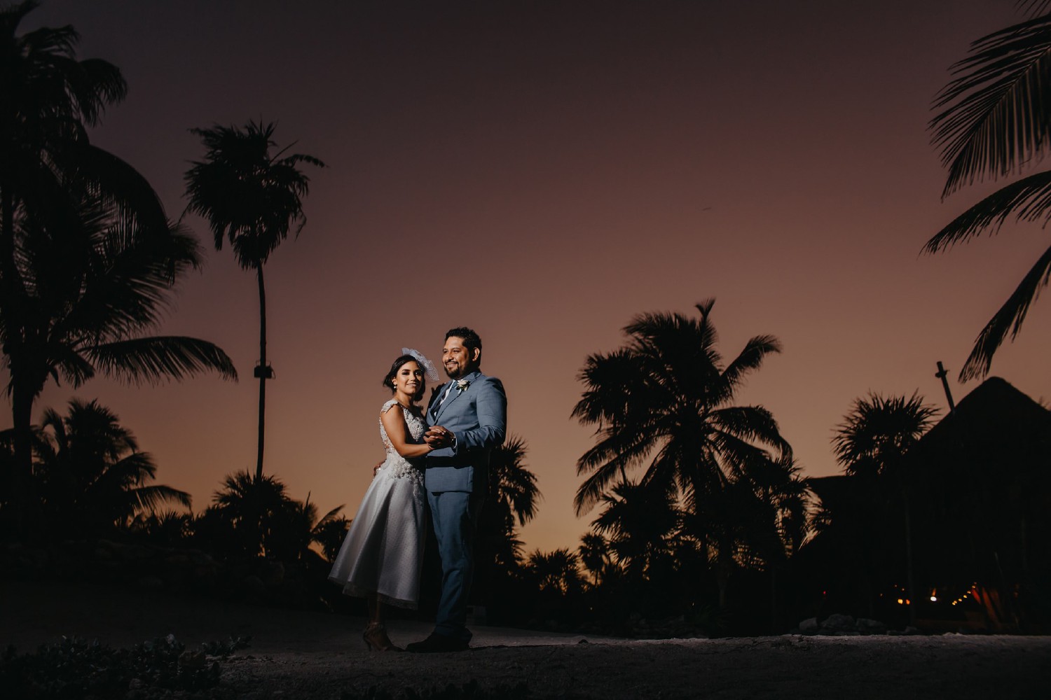 Bride and groom at Grand Sirenis.