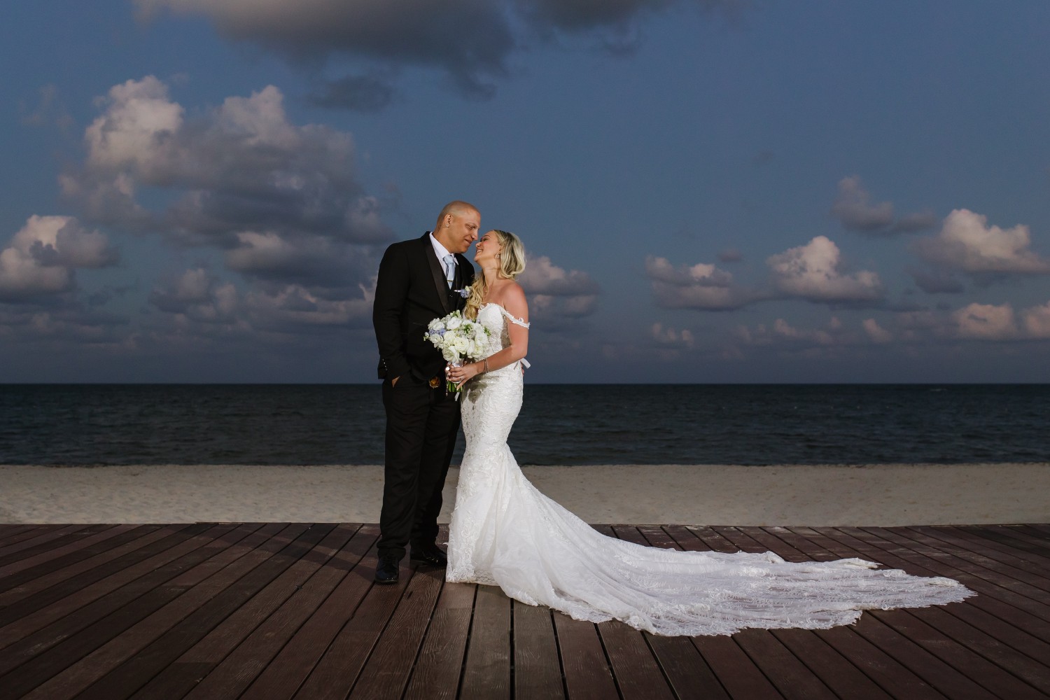 Bride and groom at Hyatt Dreams Natura Bride and groom at Hyatt Dreams Natura.