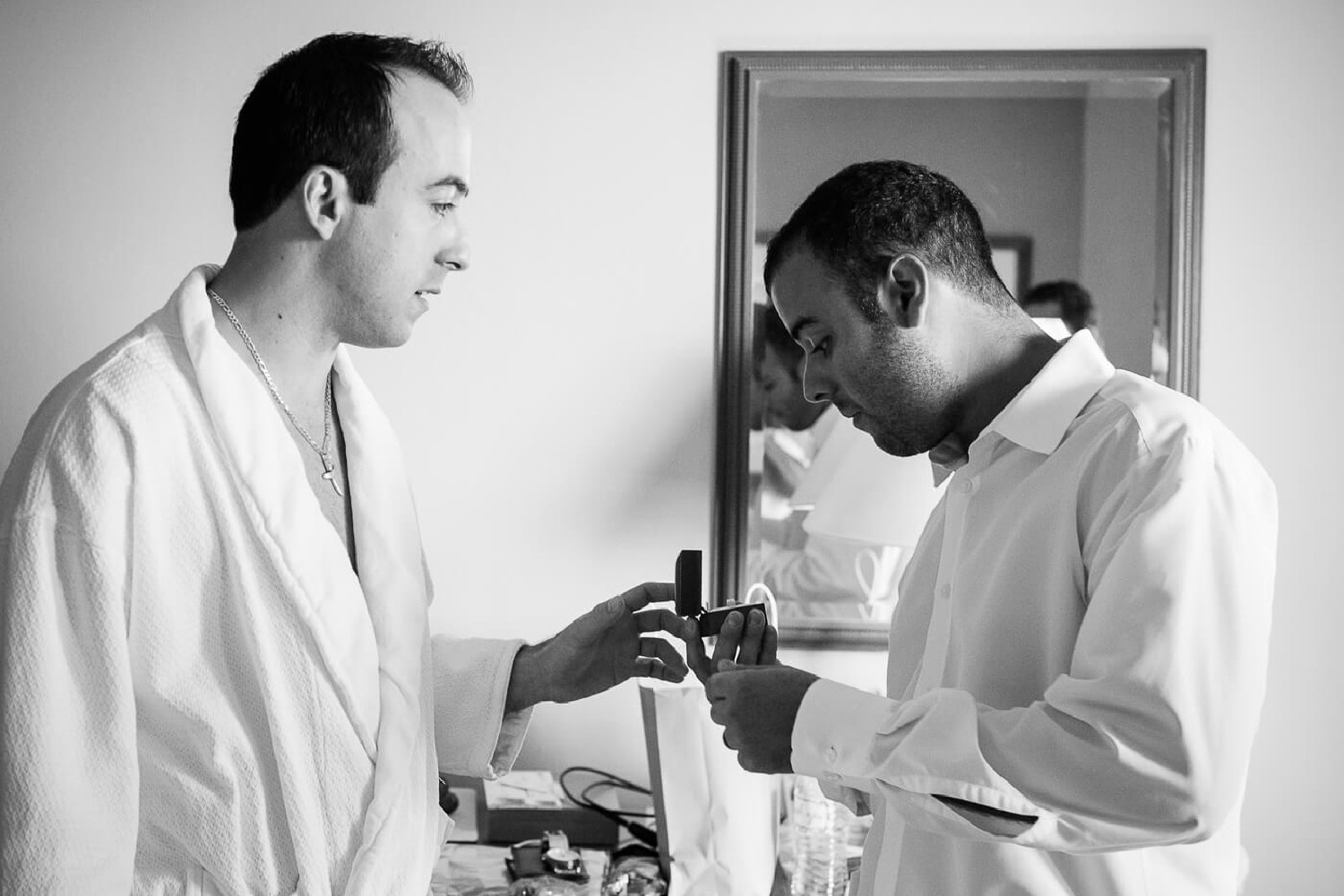 Bride getting ready at JW Marriott.