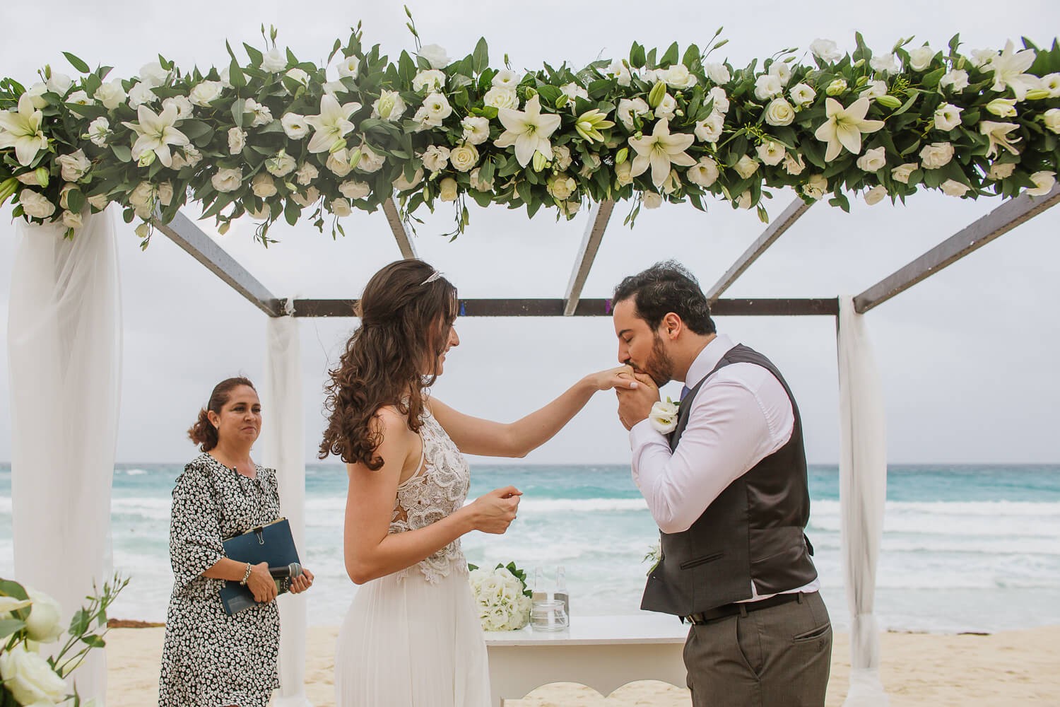 Bride getting ready at Mandala Beach Club.
