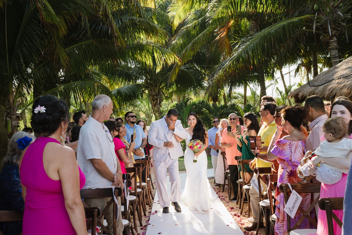 Wedding reception at Ocean Weddings Cancun.