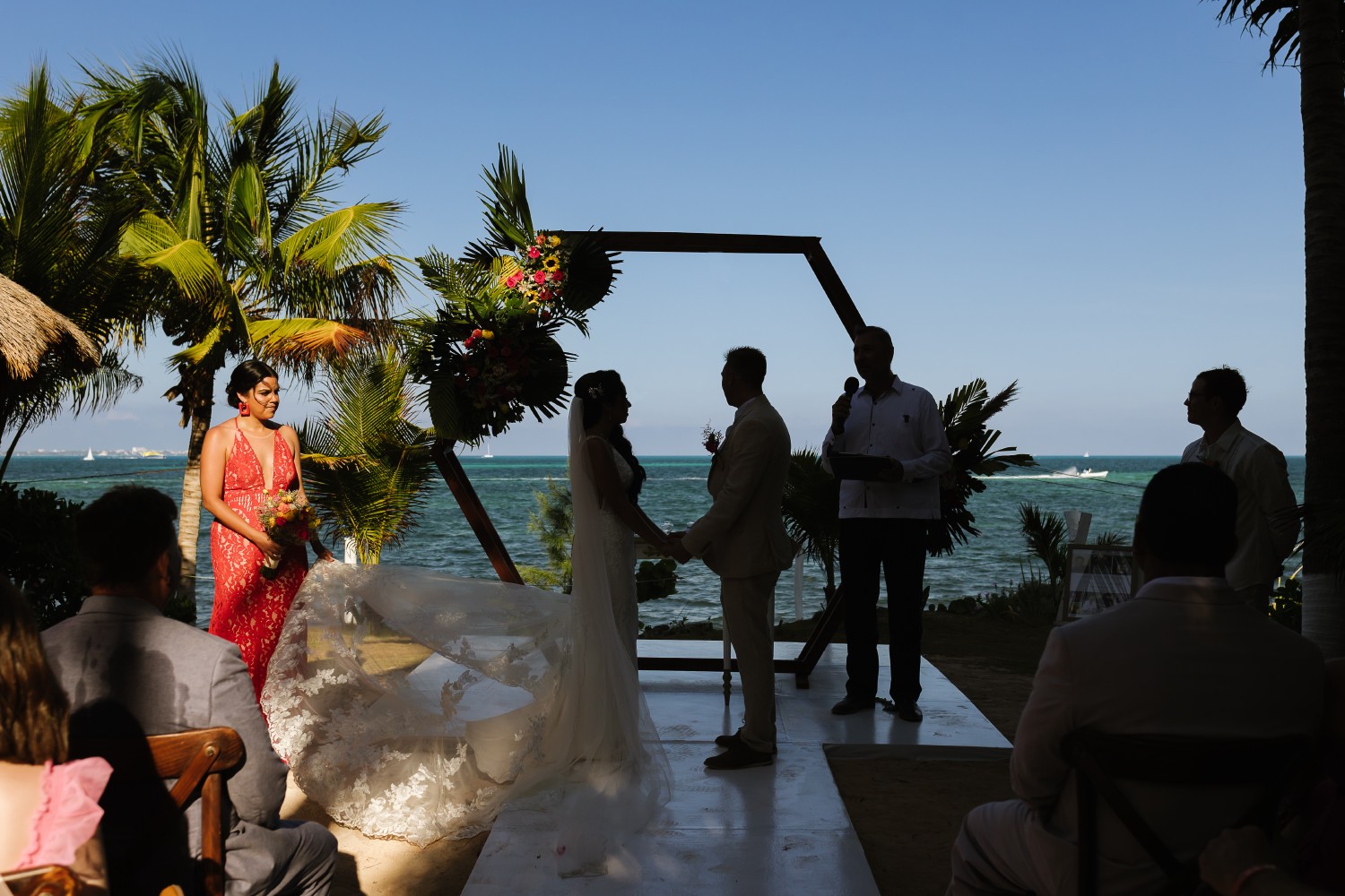 Bridal portrait at Ocean Weddings Cancun.