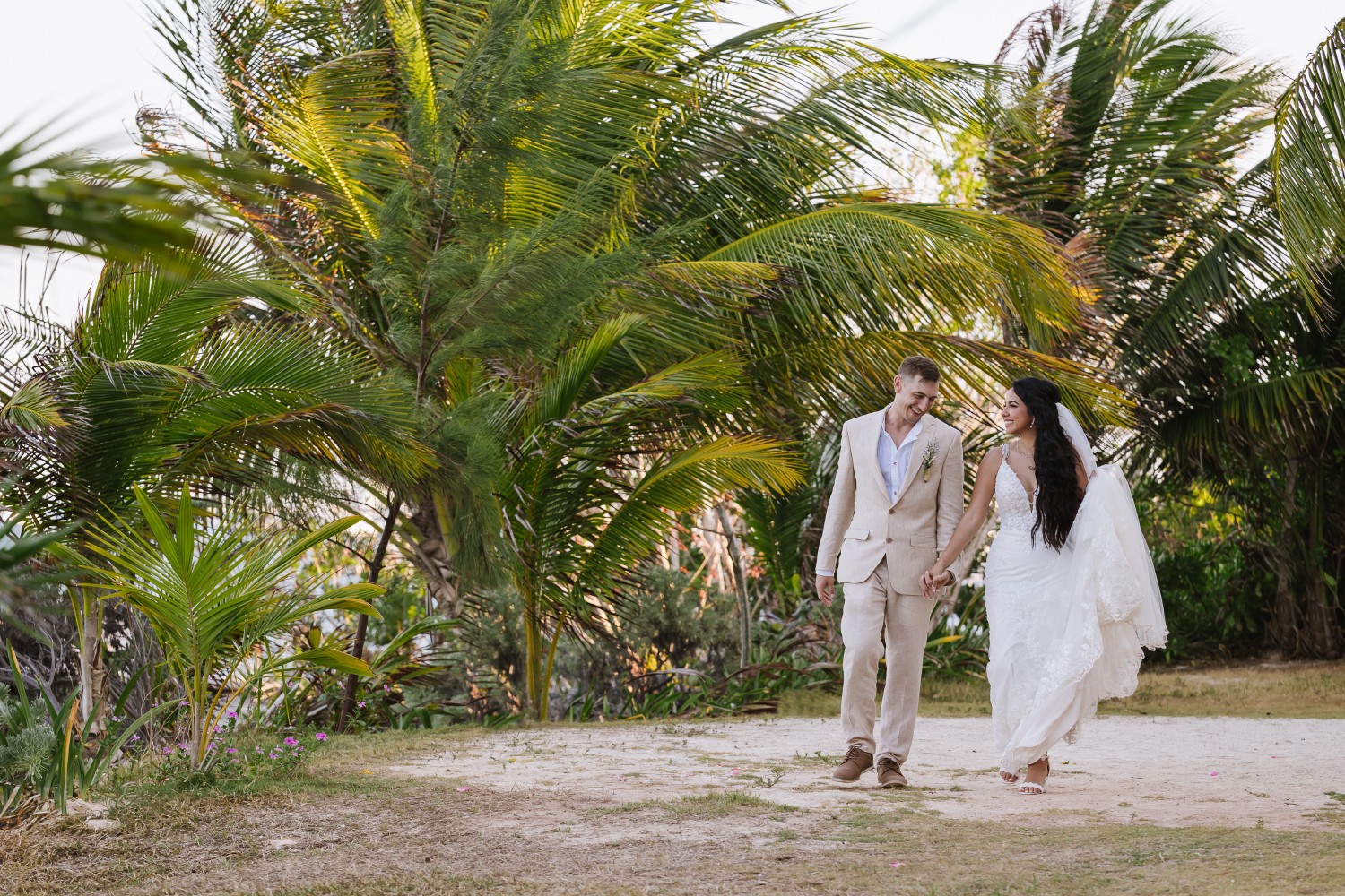 Bride getting ready at Ocean Weddings Cancun.