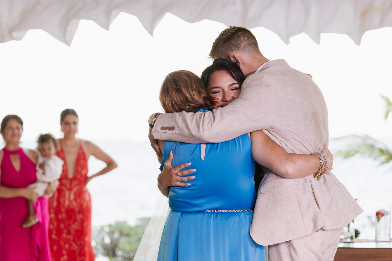 Bride getting ready at Ocean Weddings Cancun.