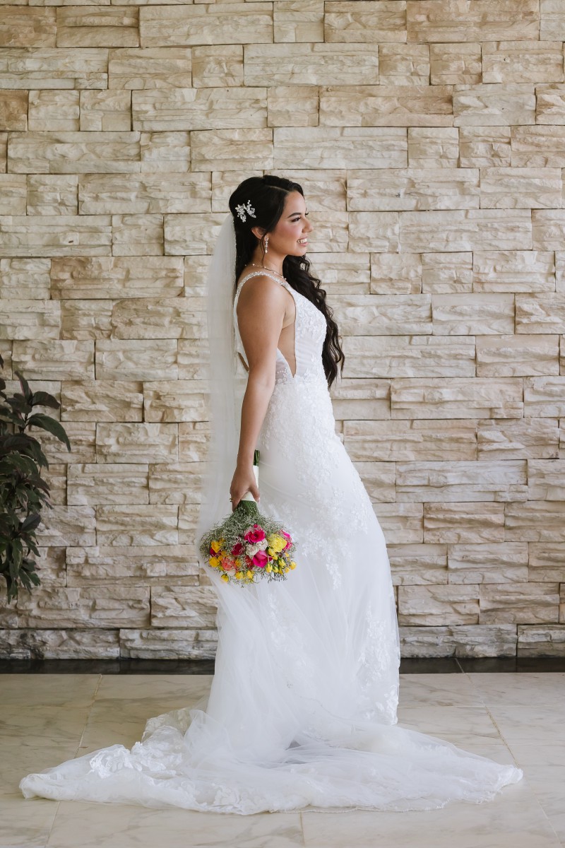 Bride and Groom at Ocean Weddings Cancun.