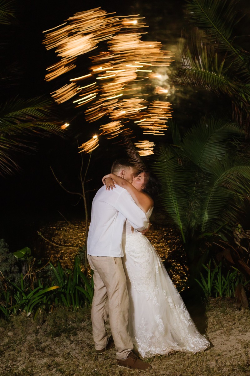 Bride and Groom at Ocean Weddings Cancun.