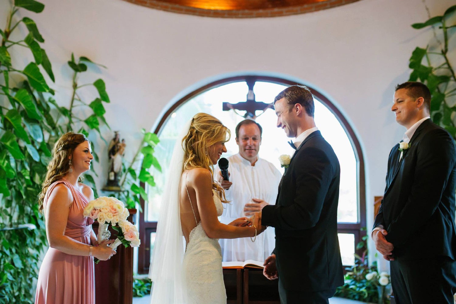 Bride and groom at Playacard Palace.