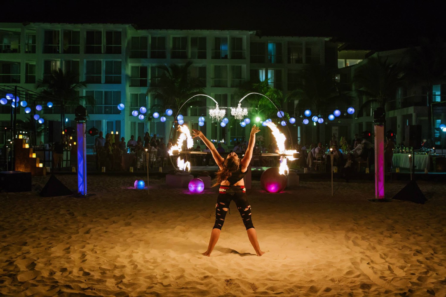 Bride and groom at Playacard Palace.