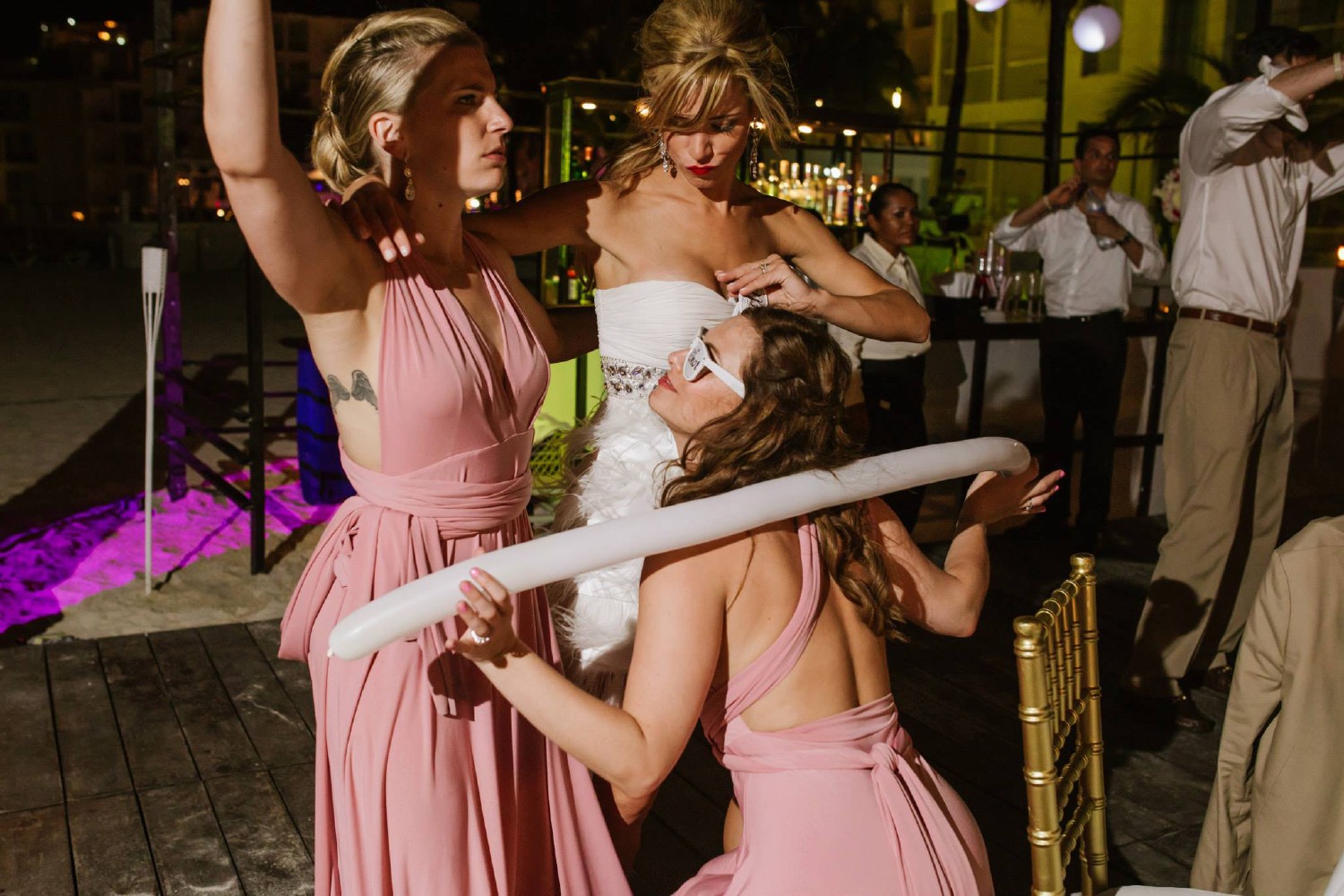 Bride getting ready at Playacard Palace.