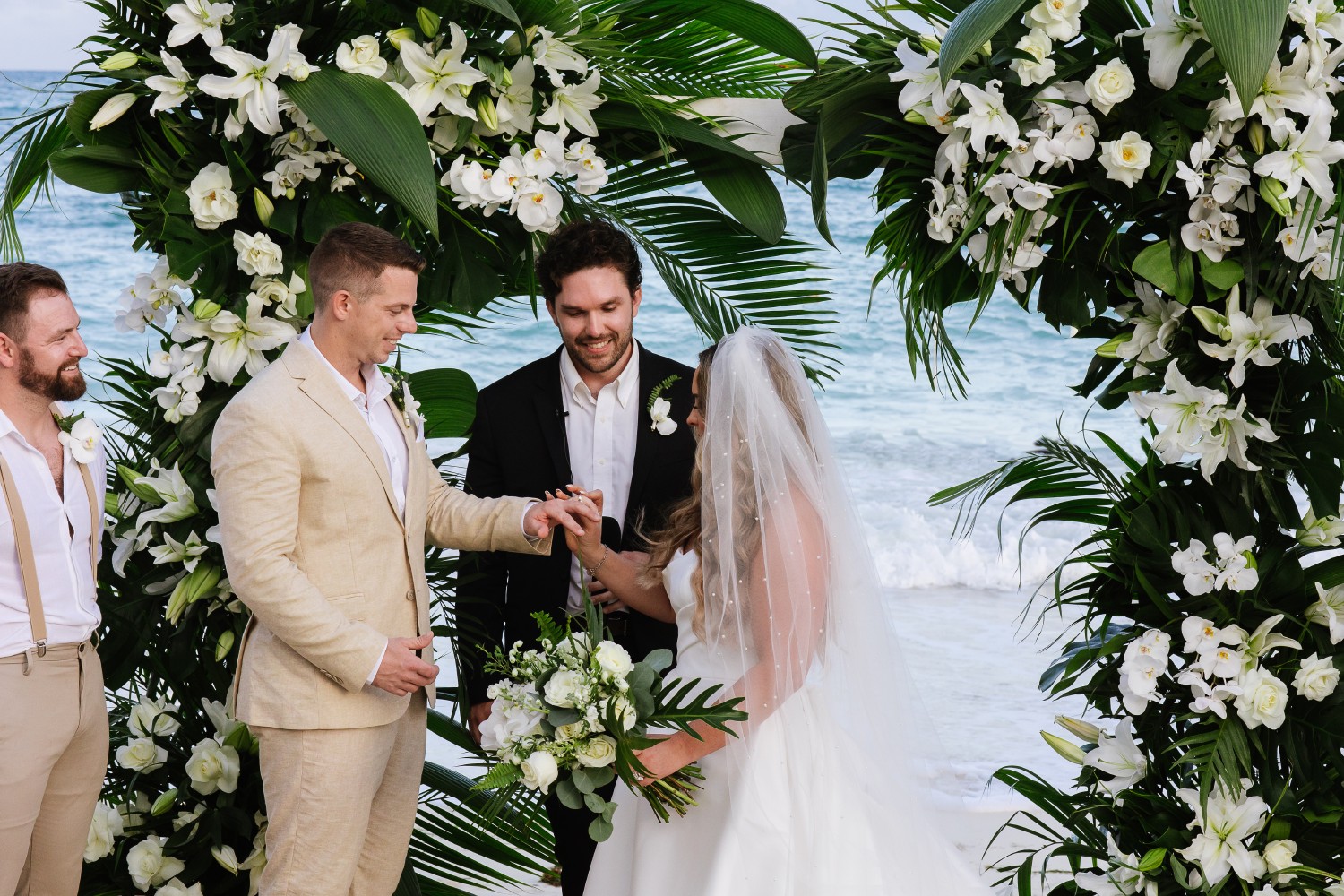 Bride and groom at Punta Blanca.
