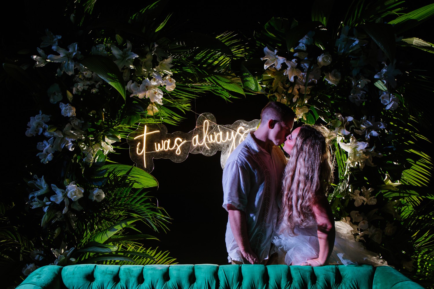 Bride and groom at Punta Blanca.