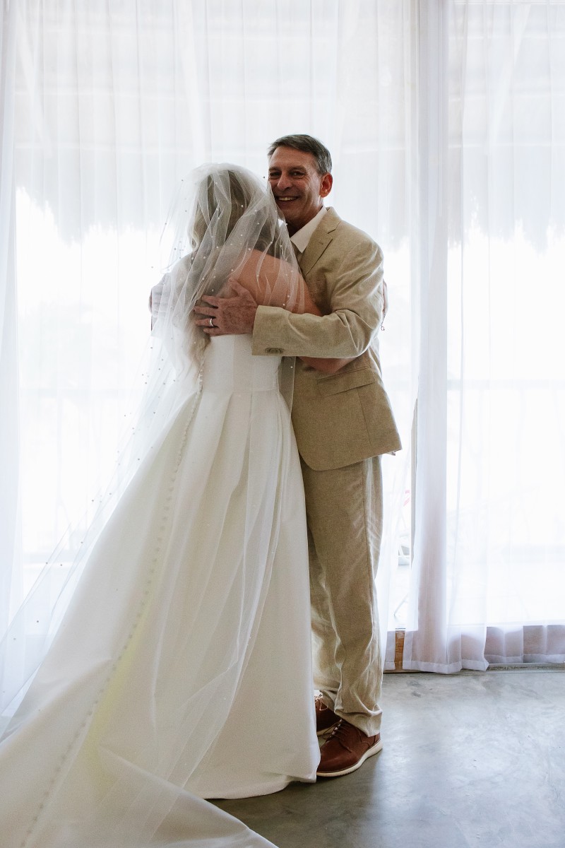 Newlywed couple at Punta Blanca.