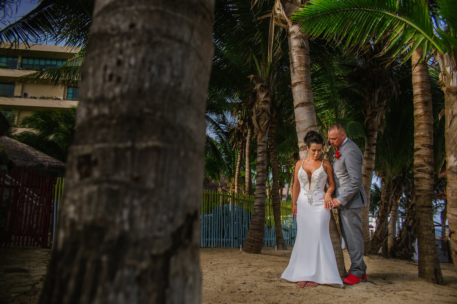 Bride getting ready at Riviera Maya.