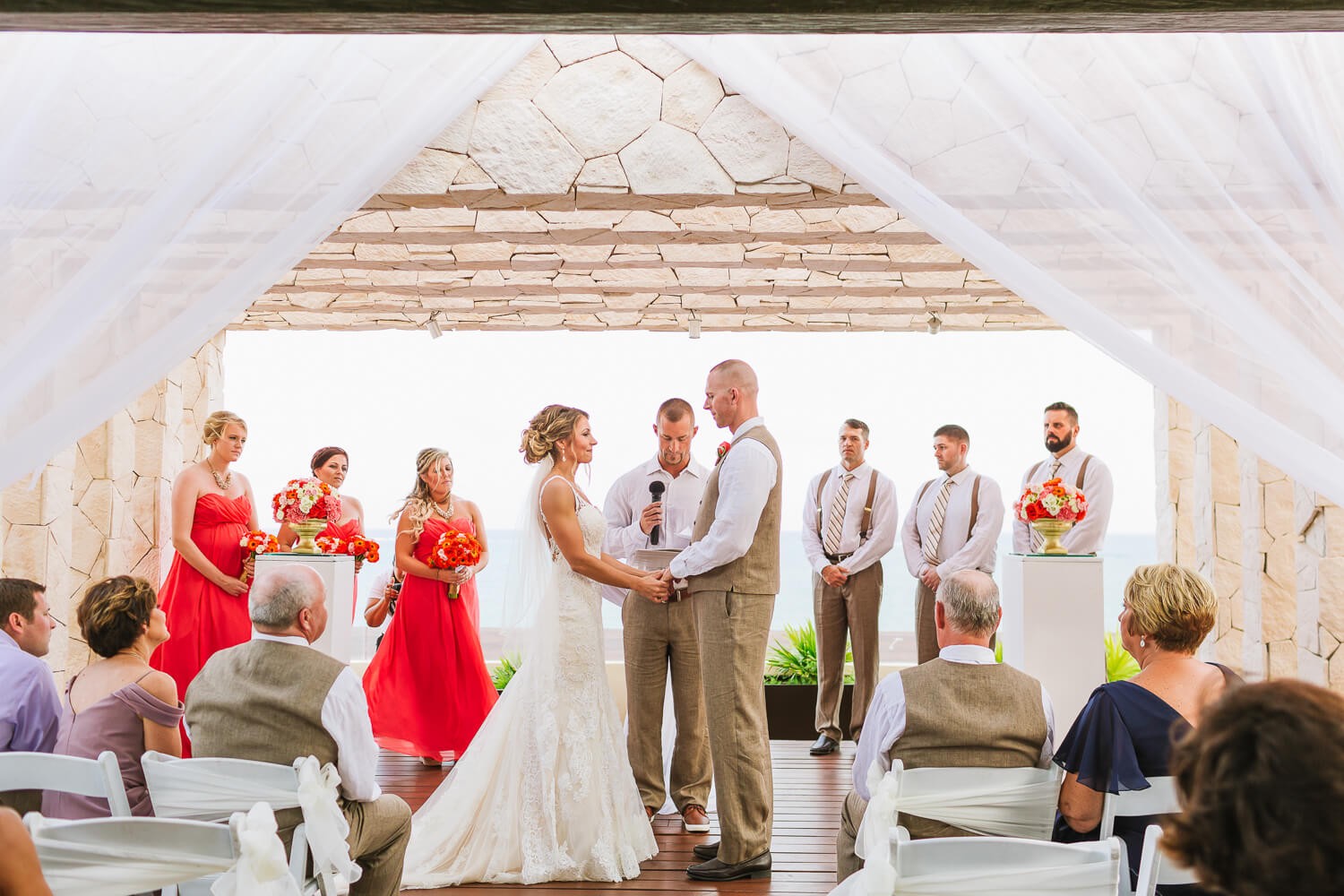 Bride and groom at Royalton Riviera Cancun.