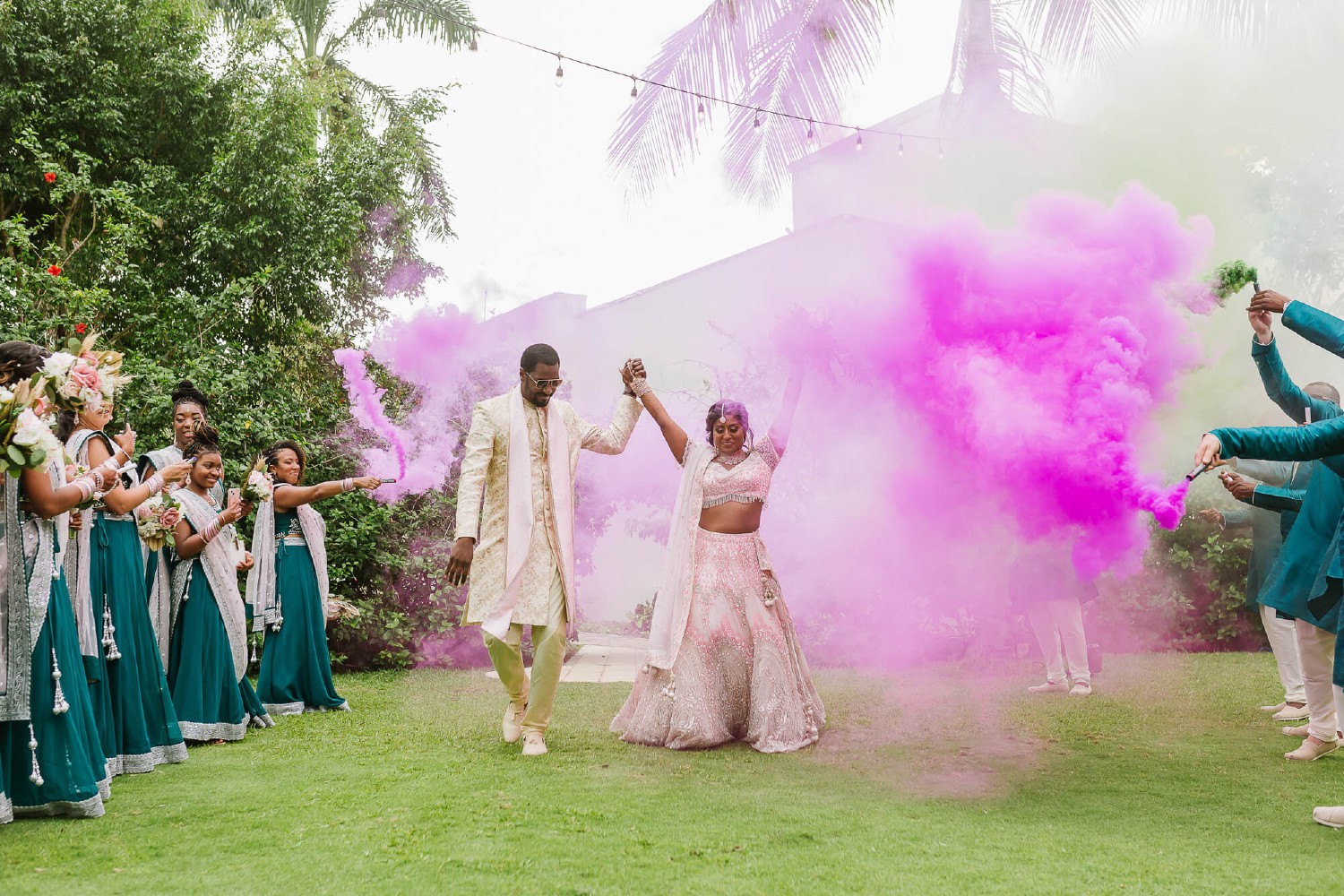 Bride and groom at Dreams Tulum.