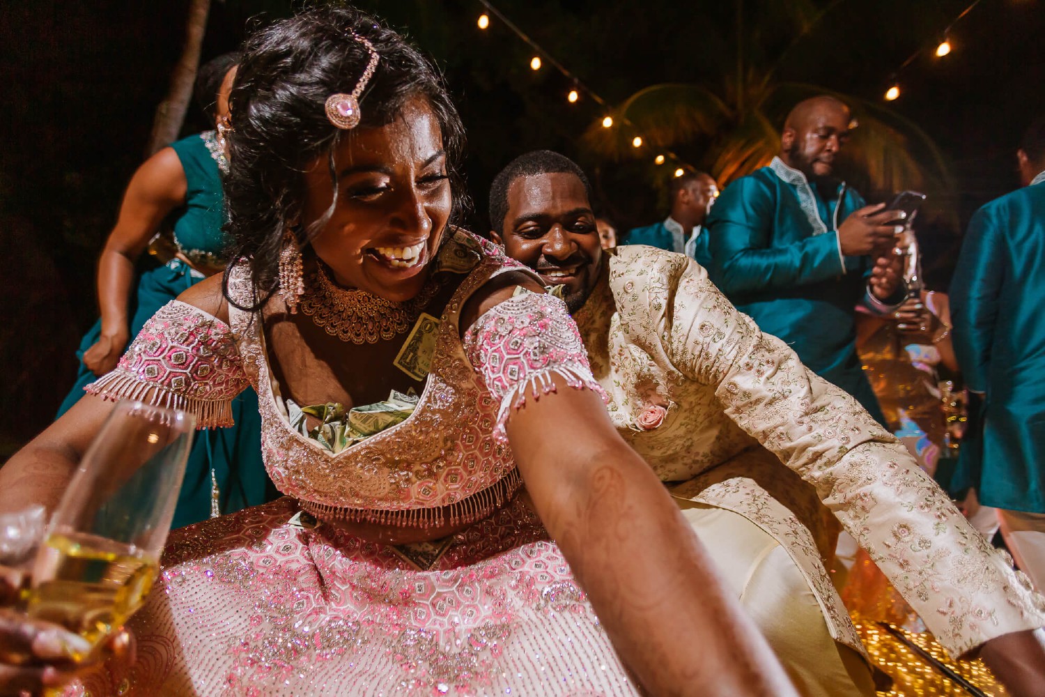 Bride and groom at Dreams Tulum.